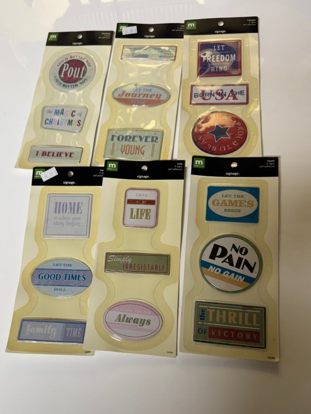 #107  6 packages of Signage for Scrapbooking